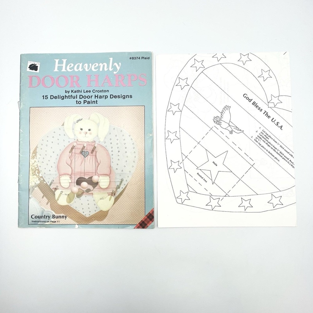 Vintage 1988 Plaid Heavenly Door Harps Pattern Book Kathi Lee Croxton